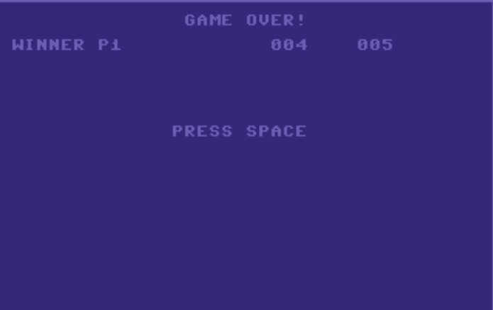 Screenshot of the game over screen